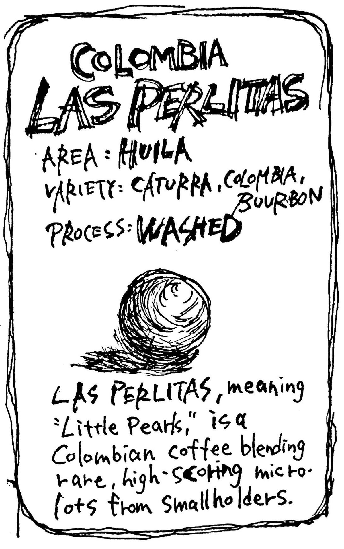 コロンビア /Huila / LasPerlitas / Washed/ 浅煎り